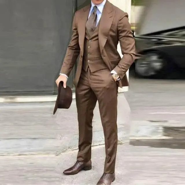 Men's Peak Lapel Wedding Suit Set