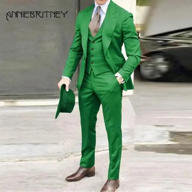Men's Peak Lapel Wedding Suit Set