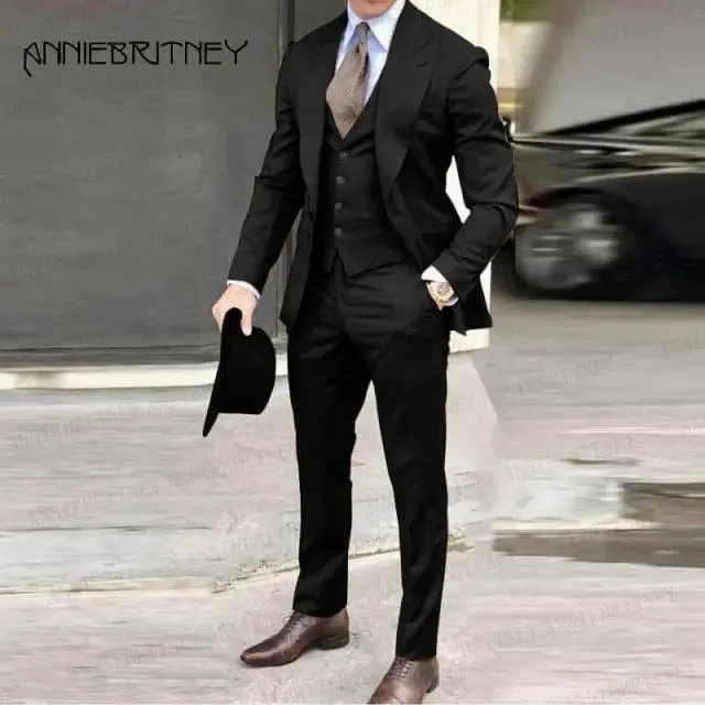 Men's Peak Lapel Wedding Suit Set