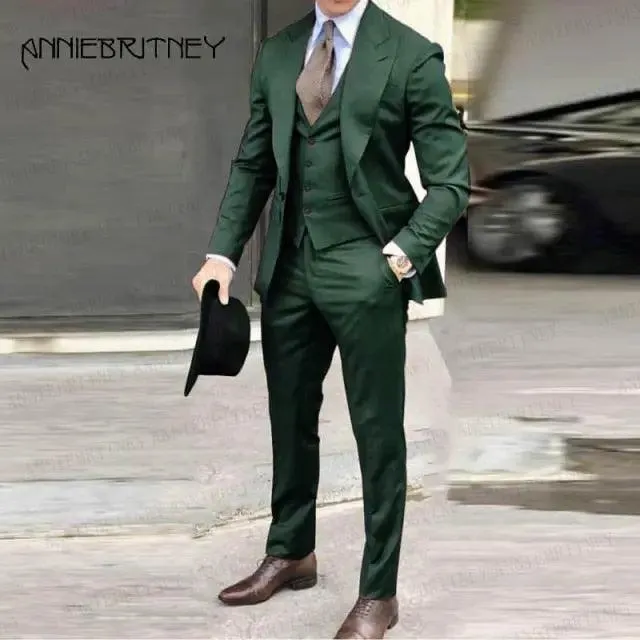 Men's Peak Lapel Wedding Suit Set