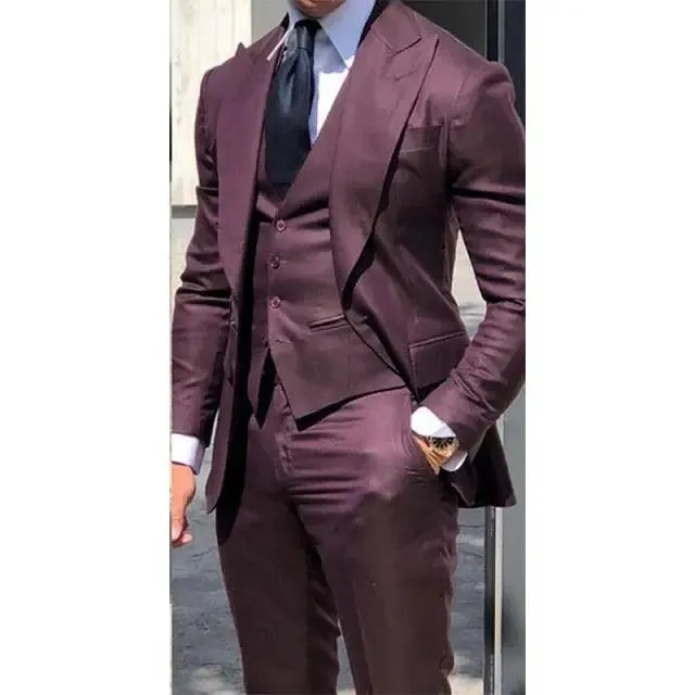 Men's Peak Lapel Wedding Suit Set