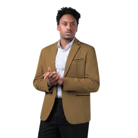 Men's Suit Jacket Slim Fit Coat Business Daily Blazer Coffee