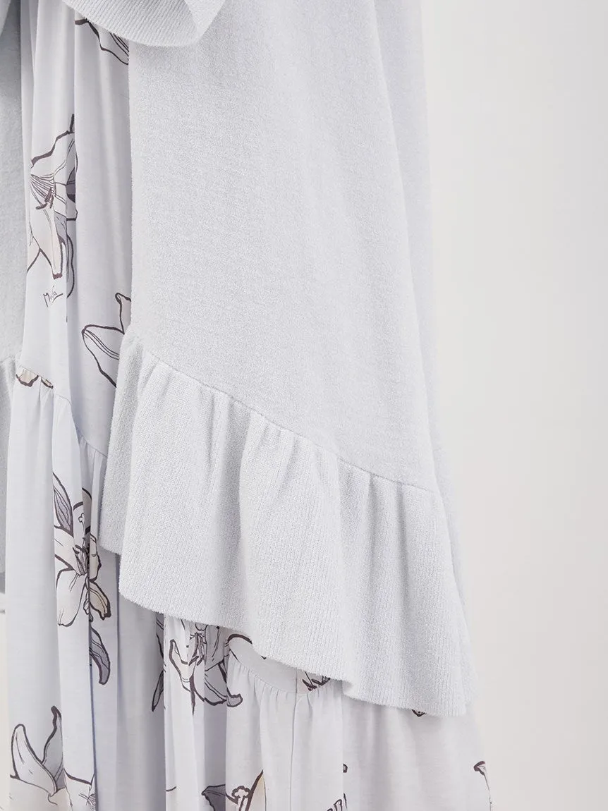 Mucha Long Loungewear Ruffled Cardigan