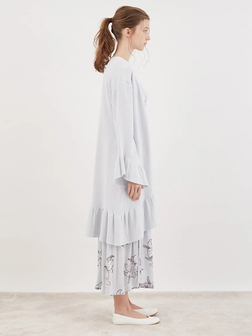Mucha Long Loungewear Ruffled Cardigan