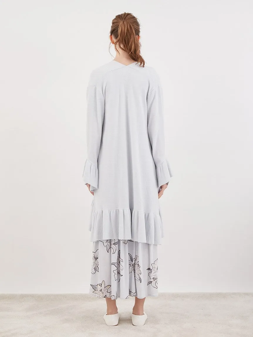 Mucha Long Loungewear Ruffled Cardigan