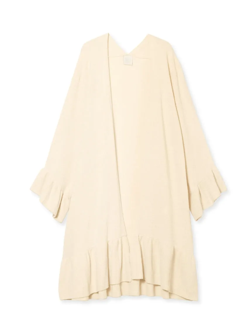 Mucha Long Loungewear Ruffled Cardigan
