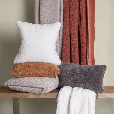 New - 12"x20" Oversize Teddy Faux Shearling Lux Lumbar Throw Pillow Ginger - Evergrace