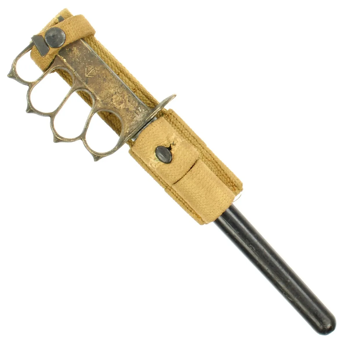 Original British WWII Custom Brass Knuckle Duster Trench Spike Knife
