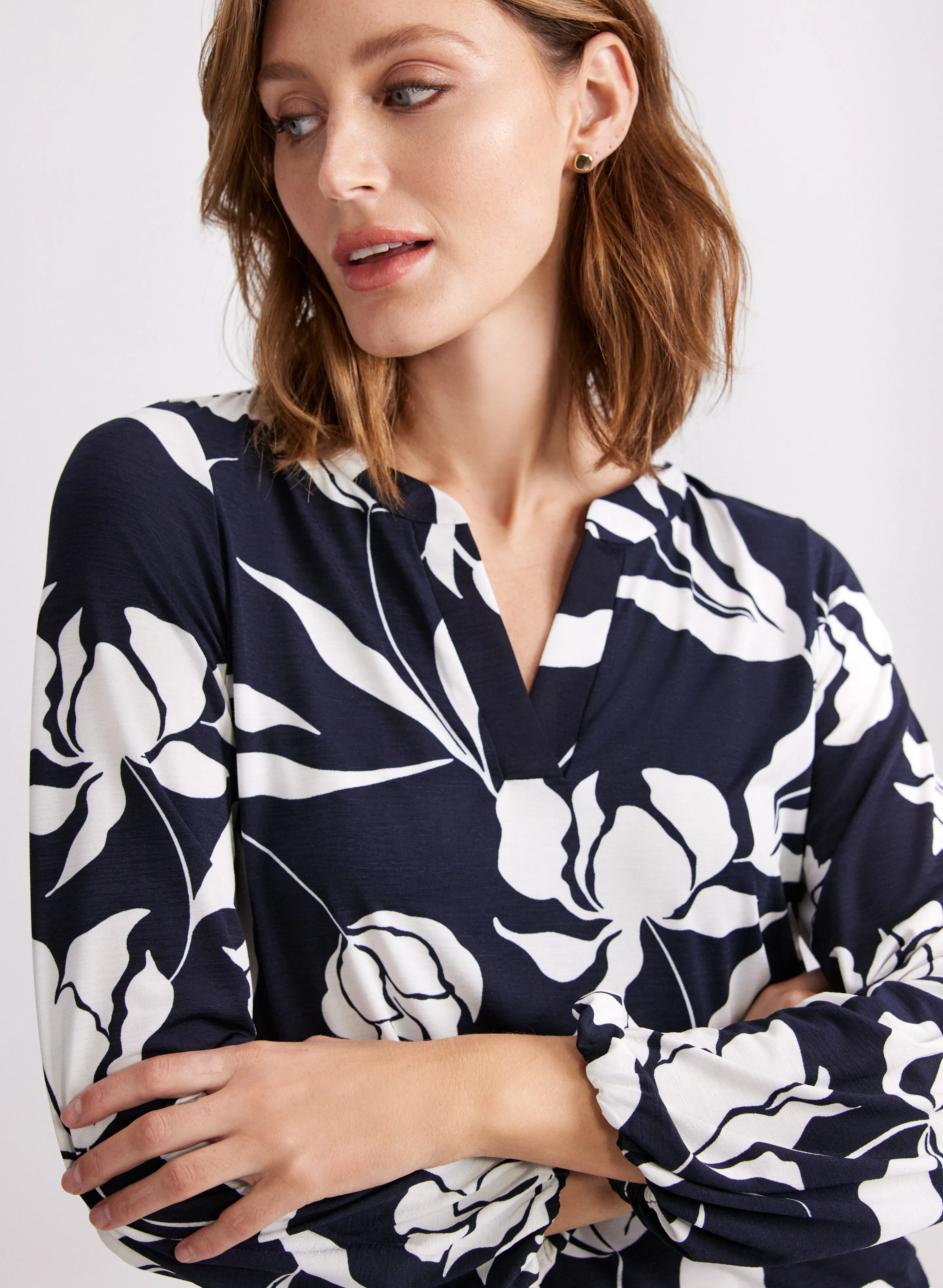 Peony Print Blouse