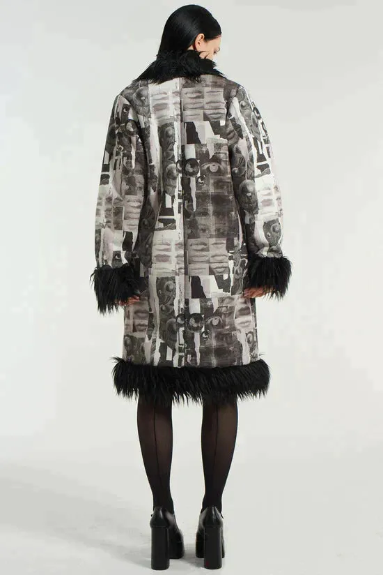 POSEUR GRAPHIC PRINTED TRENCH COAT