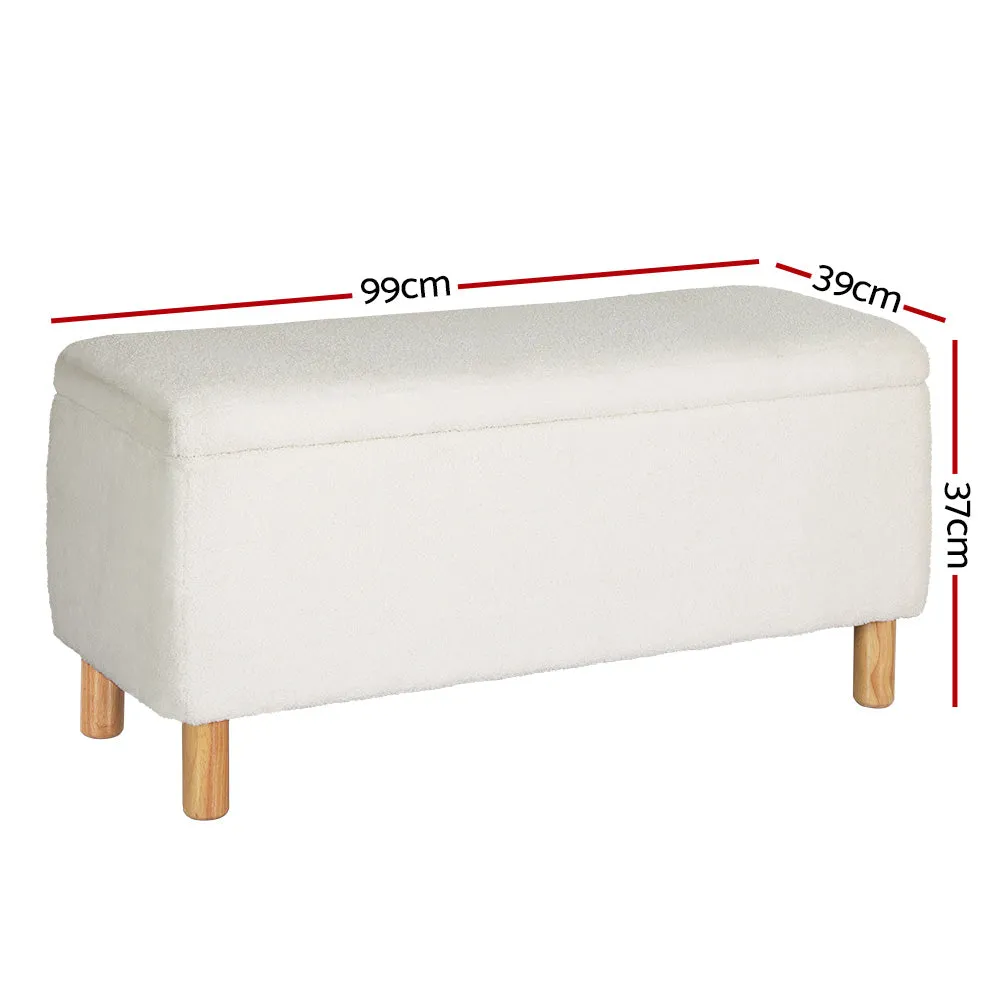 Premium Boucle Storage Ottoman 99cm – Artiss