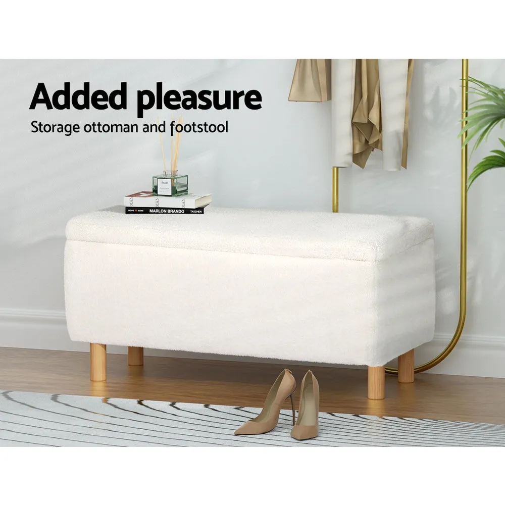 Premium Boucle Storage Ottoman 99cm – Artiss