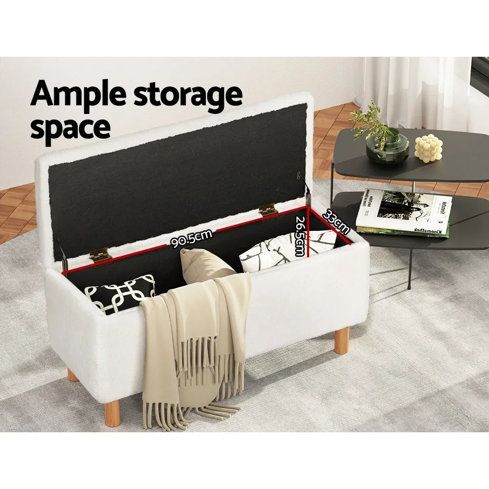 Premium Boucle Storage Ottoman 99cm – Artiss
