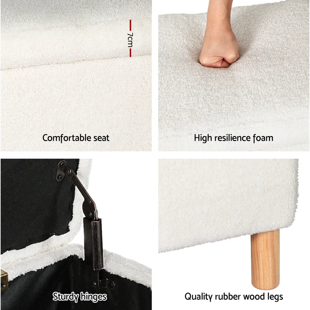 Premium Boucle Storage Ottoman 99cm – Artiss