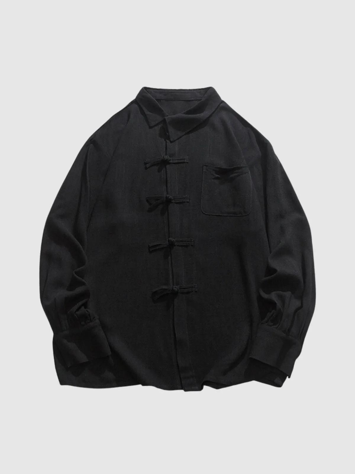 Retro Linen Slant Collar Jacket