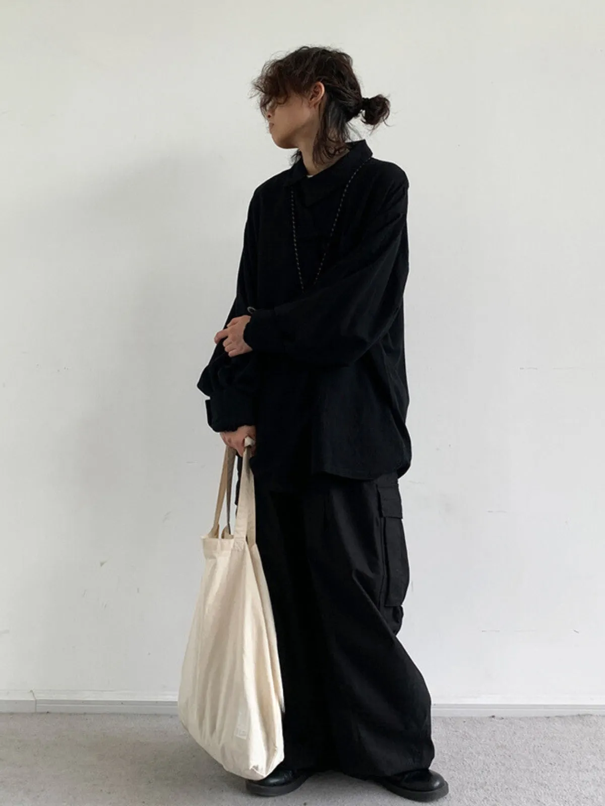 Retro Linen Slant Collar Jacket