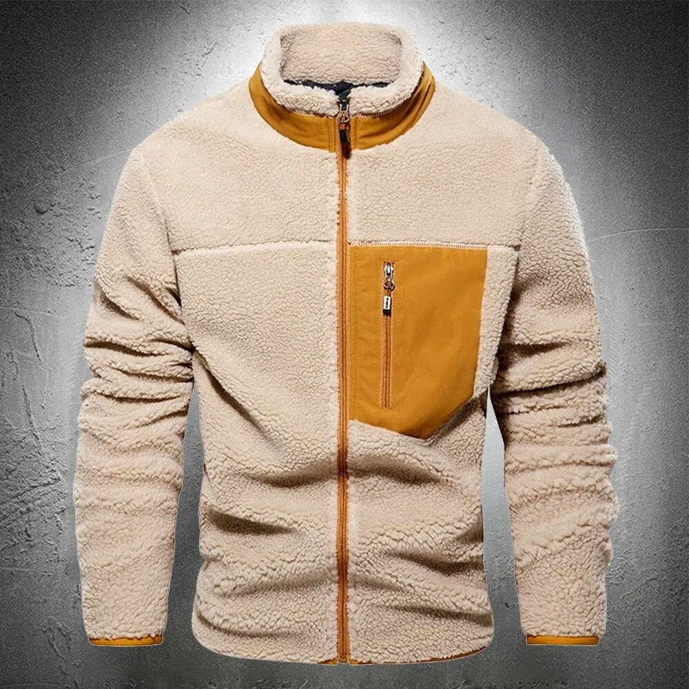 Sherpa Jacket Men Sherpa Fleece Jacket Streetwear Fashion Trends Autumn Winter Jackets and Coats Men Thick Warm Coat  Trends