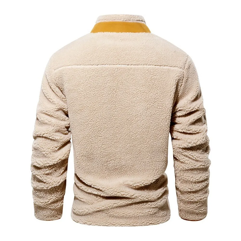 Sherpa Jacket Men Sherpa Fleece Jacket Streetwear Fashion Trends Autumn Winter Jackets and Coats Men Thick Warm Coat  Trends