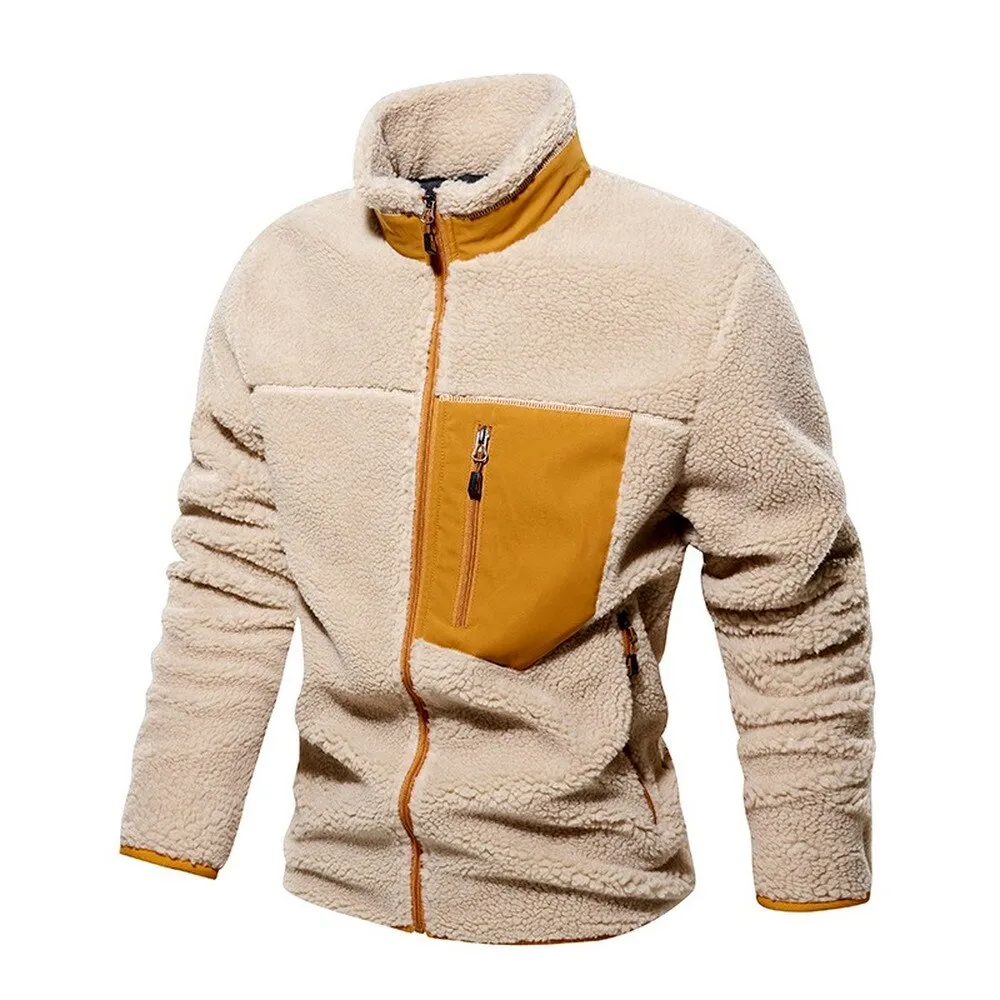 Sherpa Jacket Men Sherpa Fleece Jacket Streetwear Fashion Trends Autumn Winter Jackets and Coats Men Thick Warm Coat  Trends