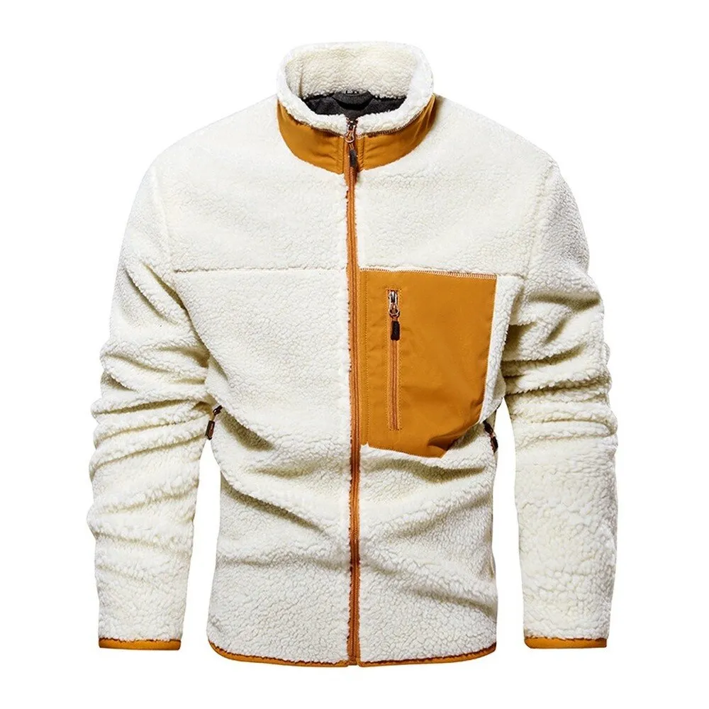 Sherpa Jacket Men Sherpa Fleece Jacket Streetwear Fashion Trends Autumn Winter Jackets and Coats Men Thick Warm Coat  Trends