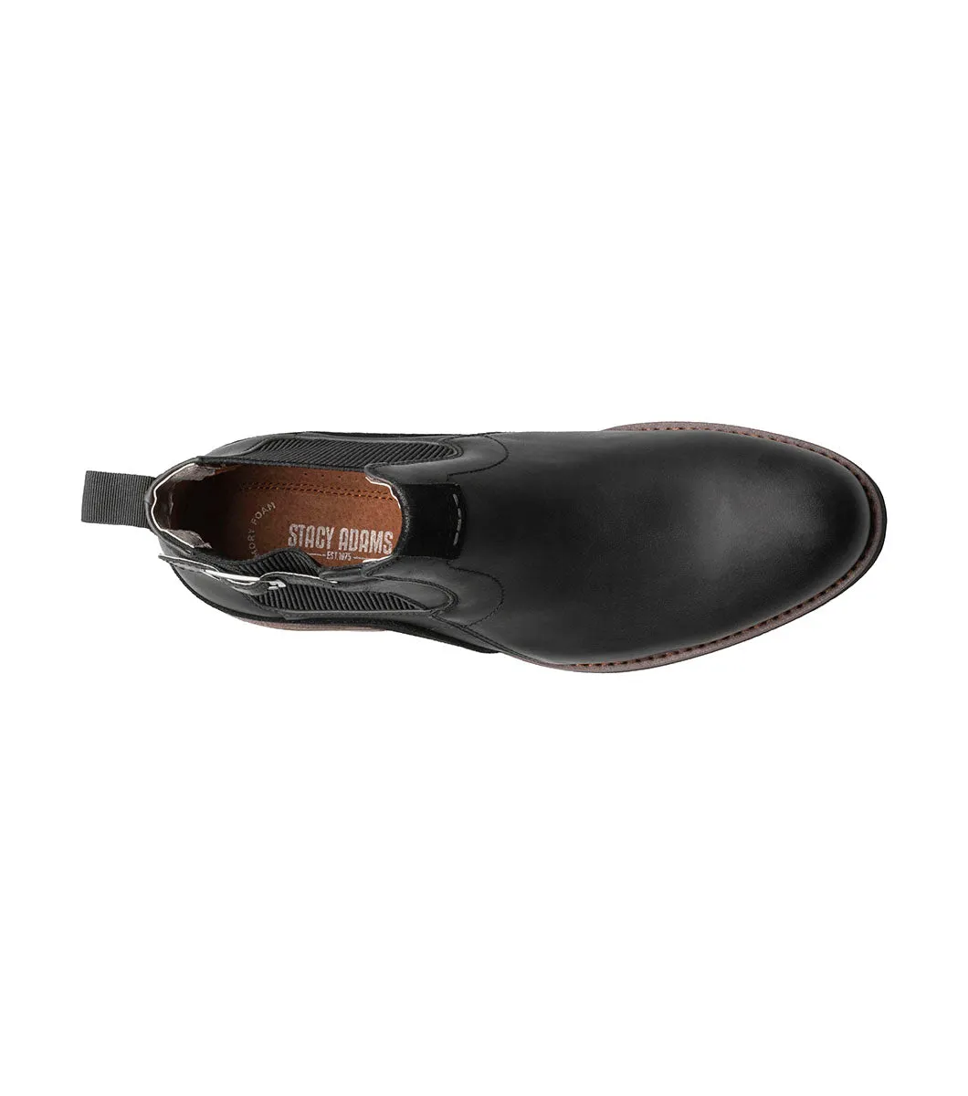 Stacy Adams Men's Oskar Plain Toe Chelsea Boot - Black