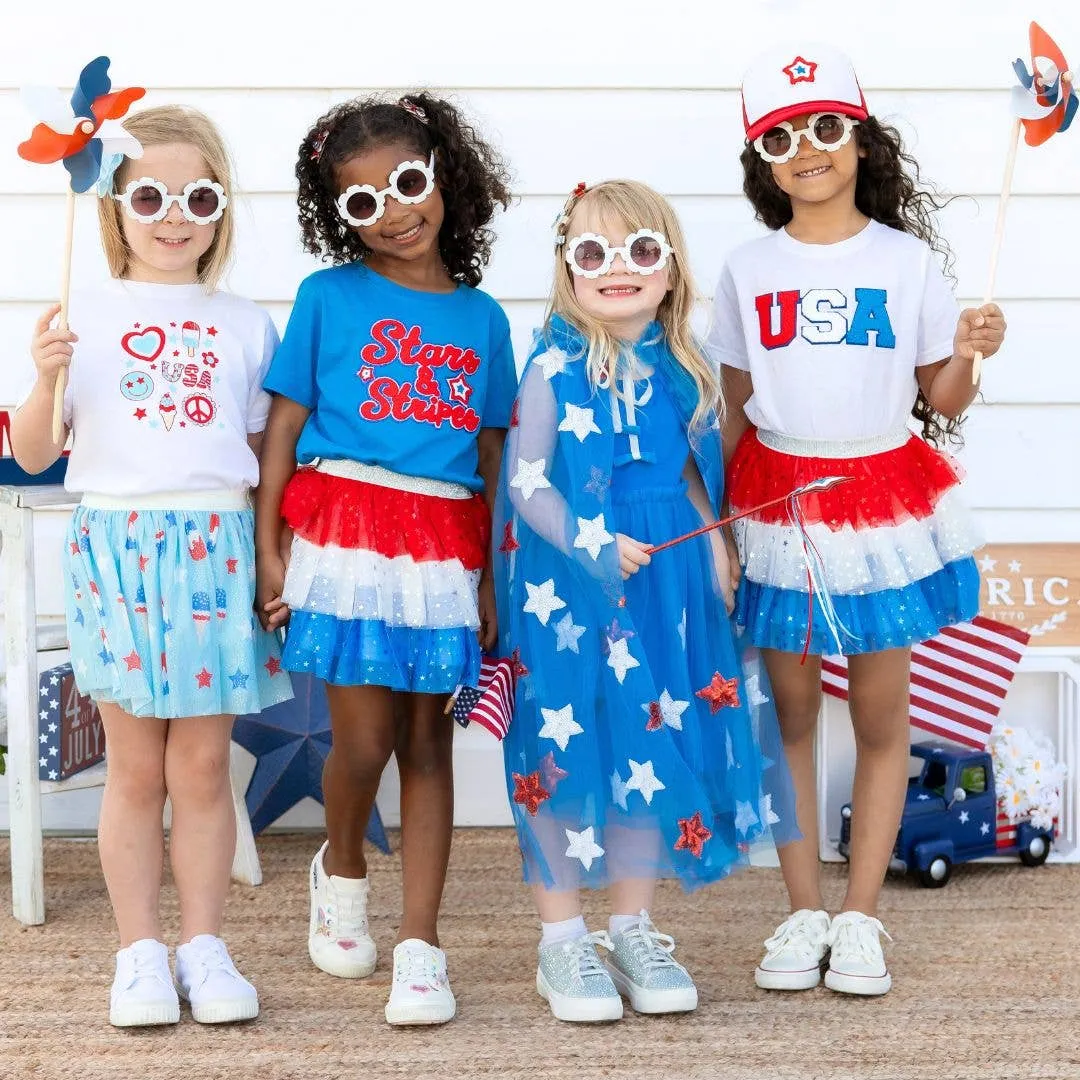 SWE Patriotic Star Cape - Dress Up Cape - Kids 4th of July Cape
