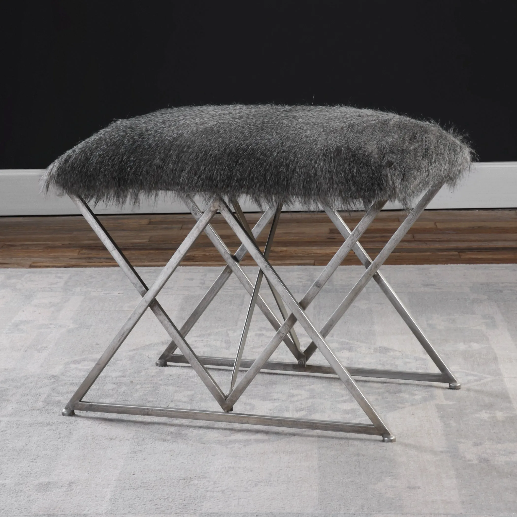 Uttermost Astairess Fur Small Bench