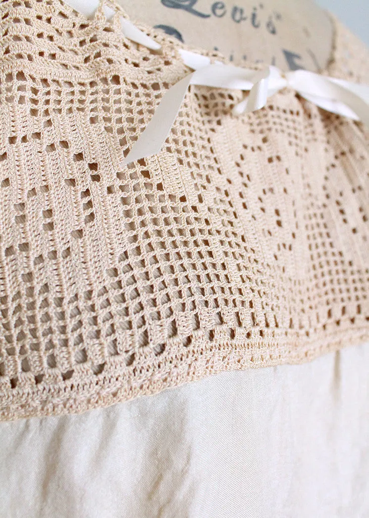 Vintage Edwardian Silk and Crochet Corset Camisole