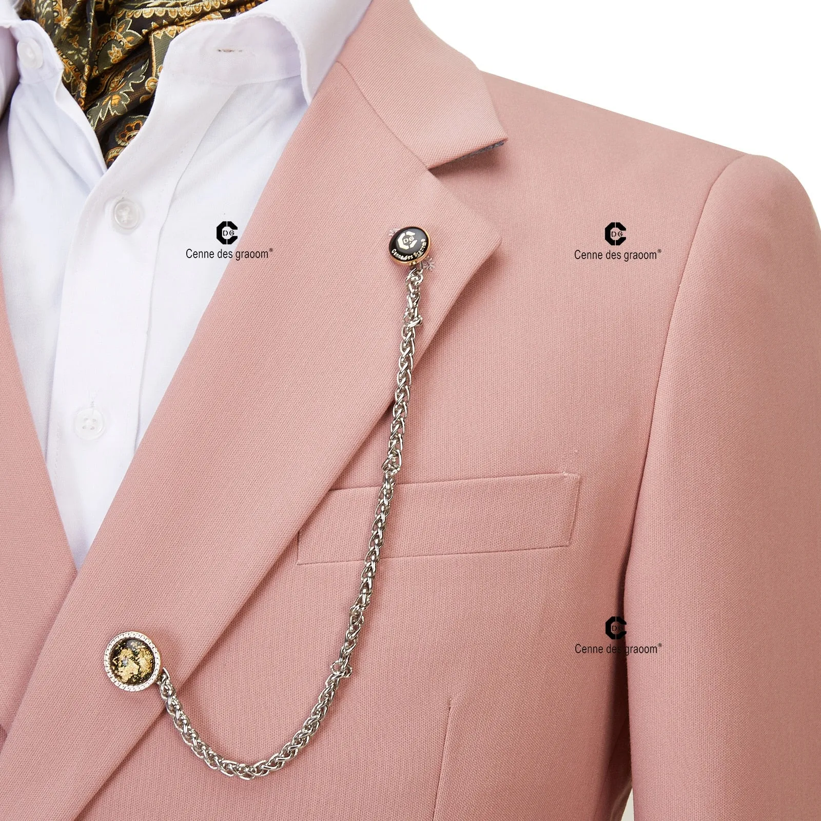 Wiaofellas Cenne Des Graoom New Coat Design Dapper Style Metal Side Release Buckle Pink Men Suits 2 Pieces Set Dinner Wedding Party