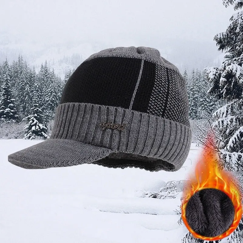 Winter Hats For Men Skullies Beanie Hat Winter Cap Men Women Wool Scarf Caps Set Balaclava Mask Gorras Bonnet Knitted Hat