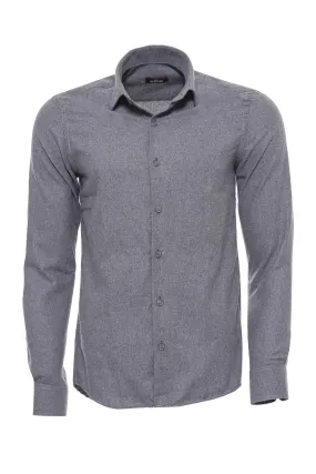 WSS Plain Slim Fit Grey Men Lumberjack Men Shirt  - Singen